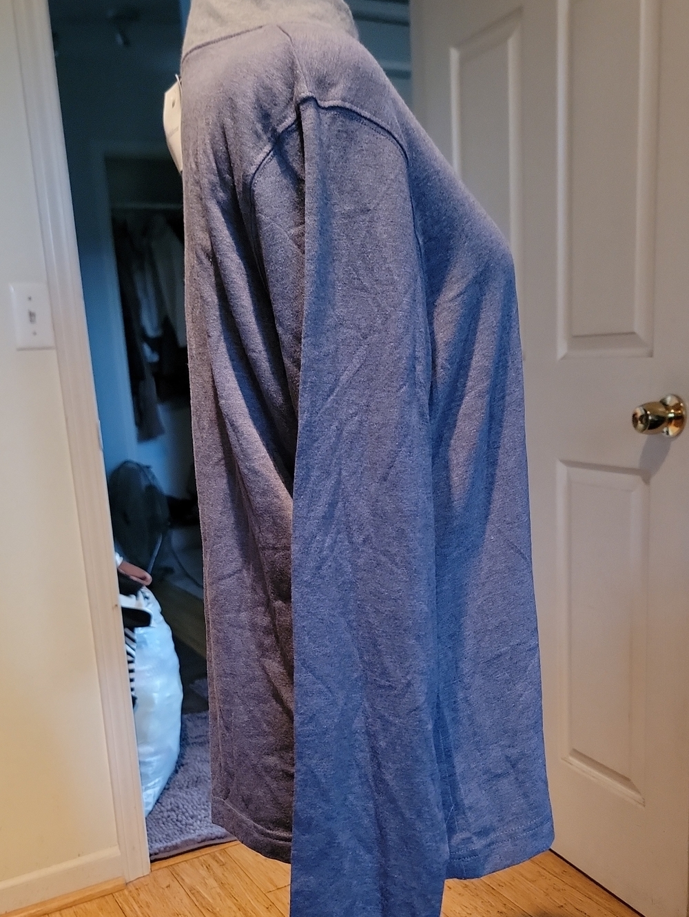 Long-Sleeve Mock Neck Sweater in Heather Gray - Picture 3 of 7